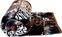 Changers Floral Double Mink Blanket for  Heavy Winter(Silk, Brown, White)