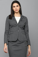Allen Solly Self Design Single Breasted Formal Women Blazer(Grey)