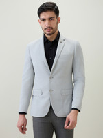 PARK AVENUE Solid Double Breasted Formal Men Blazer(Grey)
