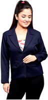 SARTHAKHUB Self Design Single Breasted Casual Women Blazer(Blue)