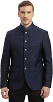TURTLE Self Design Single Breasted Casual Men Blazer(Blue)