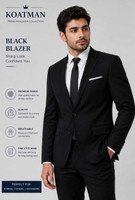 KOAT MAN Solid Single Breasted Casual, Formal Men Blazer(Black)