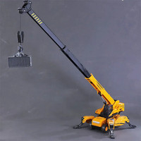 NAVRANGI Diecast lifting crane model container crane toys quality engineering vehicle(Yellow)