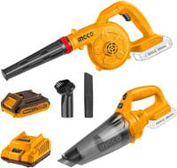 INGCO Cordless 2 pcs Combo Kit with 1pcs Cordless Vacuum Cleaner, 1pcs Cordless Air Blower(Cordless)