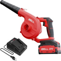 iBELL CB20-68 20V 2-in-1 Cordless Blower,2.6m³/min, 55m/s,3-Speed,4.0Ah Kit & Charger, Airfoil Air Blower(Cordless)
