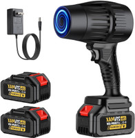 GIGMART Leaf Blower, Turbo Fan, Includes 2 Batteries, Charger, and Carrying Bag Airfoil Air Blower(Cordless)