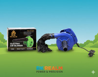 RK REALM Blue Electric Air Blower Machine | Powerful Motor with Free Dust Bag for Home Air Blower(Corded Vacuum)