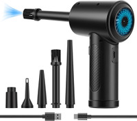 Verilux Electric Air Duster 2 in 1 Air Blower Pump with 5 Nozzles 3 Speeds and LED Light Hi-Powered Blower(Cordless)