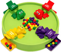 BEBRIGHT 4 Player Hungry Frog Board Game for Kids | Interactive Ball Eating Game Party & Fun Board Game