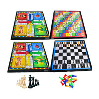 AOKO COMBO of 2 Ludo And Chess + Ludo Snakes & Ladders Size 12x12 Inches Party & Fun Board Game