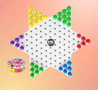 HK Sports Plastic Chinese Checkerboard with Checker Ball used as Peg Board Strategy & War Board Game