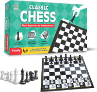 ATOM TOYS Junior Chess Board Game Set for Kids & Adults - 11" x 11" Board with Chess Pcs Strategy & War Board Game