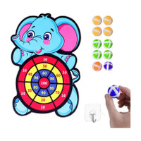 KIDOLOGY Dart Board Game for Kids Age 3+ Years with 10 Sticky Balls (Elephant Theme) Dart Board Game