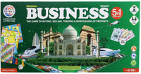 DHRUVINE Business 5 in 1 Family Strategy Property Trading Board Game Money & Assets Board Game
