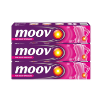 MOOV Fast Pain Relief,Body, Joints, Ortho like Medicine, Ointment, Balm for Men Women Cream(3 x 50 g)