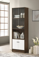DeckUp Cove Walnut & White Engineered Wood Semi-Open Book Shelf(Finish Color - Walnut & White, DIY(Do-It-Yourself))