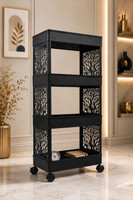 MAXTID Plastic Semi-Open Book Shelf(Finish Color - Black, DIY(Do-It-Yourself))
