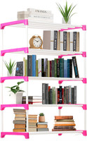 Saklak 5 LAYER PINK Plastic Open Book Shelf(Finish Color - pink, DIY(Do-It-Yourself))