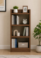 EW 4 Tier Wooden Book Rack Storage Shelf for Home Office Engineered Wood Open Book Shelf(Finish Color - brown, DIY(Do-It-Yourself))