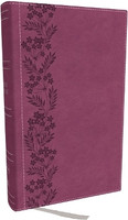 NKJV Personal Size Large Print Bible with 43,000 Cross References, Pink Leathersoft, Red Letter, Comfort Print (Thumb Indexed)(English, Leather / fine binding, Thomas Nelson)