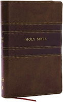 NKJV Personal Size Large Print Bible with 43,000 Cross References, Brown Leathersoft, Red Letter, Comfort Print(English, Leather / fine binding, Thomas Nelson)