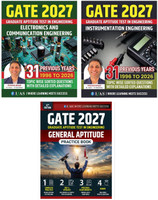 GATE Electronic + GATE Instrumental + General Aptitude Practice  - GATE Instrumentation Engineering & GATE General Aptitude 2027 [Set of 3 Books] Topic Wise PYQ with Detailed Explanations (1996–2026) | 500+ Solved Questions & 20 Mock Tests | Best Selling PYQ Book Set for GATE Electronics & Communica