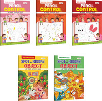 My First Activity Book Pencil Control and Spot the Hidden Object – Pink, Orange, Red, Yellow and Green Edition :- Toddler fun learning activity workbook, Writing practice book for children | Pack of 5(Paperback, GOWOO)