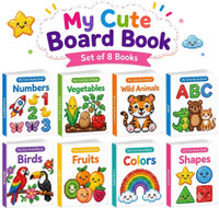My First Library Set of 8 Board Books for Kids, Early Learning Book for Babies & Toddlers, Alphabets, Body Parts, Numbers, 1-3 Years  - Early Explorer Set of 8 Board Books for Young Children | Early Concepts and Knowledge(Board Book, Gurukanth)
