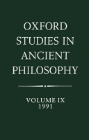 Oxford Studies in Ancient Philosophy: Volume IX: 1991(English, Hardcover, unknown)