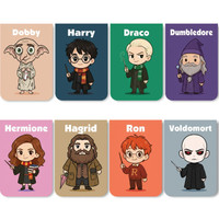 PRINTHUA Wizard Cartoon Magnetic Bookmarks Set of 8 Magnetic Bookmark(Harry Potter, Multicolor)