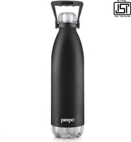 pexpo 24 Hrs Hot and Cold Vacuum Insulated Water Bottle With Carry Handle, Echo 2000 ml Flask(Pack of 1, Black, Steel)