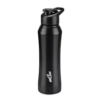 MILTON Comet Single Wall Water, Leakproof 1000 ml Stainless Steel Bottle(Pack of 1, Black)