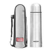 MILTON Flip lid 500 Thermosteel Water Bottle, ISI Certified, 24 Hr Hot and Cold 500 ml Stainless Steel Flask(Pack of 1, Silver)