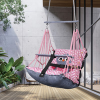 Sprointal Baby Swing For Kids Chair Folding and Washable1-5 Years with Belt, Cartoon Swing Swings(Pink, Grey)