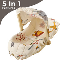 mama luv mee 5 in 1 DLX Baby Carry Cot & Rocking Chair | Adjustable Handle | Safety Belt | Rocker(Beige)