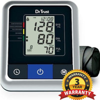 Dr Trust (USA) Fully Automatic Digital Blood Pressure Checking Machine with MDI Technology Model No. 122 (Adaptor included) NO BACKLIGHT Bp Monitor(Black)