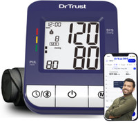 Dr. Trust (USA) Icheck Bluetooth Connect Digital Automatic Blood Pressure Checking Machine Model 118 Bp Monitor(Blue)