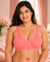 SONA Women's Super Fit Cotton Full Coverage Everyday Plus Size Bra Women Full Coverage Non Padded Bra(Pink)