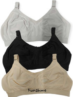 Funahme Women Full Coverage Non Padded Bra(Beige, Black, White)