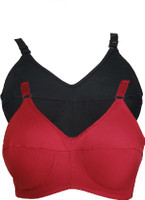 teenager Women Full Coverage Non Padded Bra(Maroon, Black)