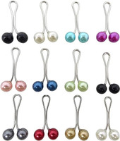 Shihen Muslim Hijab Scarf Pin Brooch Straight Head Pin for Women Girls Pack of 12 Brooch(Multicolor)