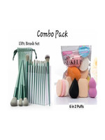 oceara Professional Makeup Combo – 13 Brushes & 6 Blender Puffs(Pack of 19)