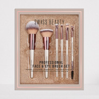 SWISS BEAUTY Professional Makeup Brush Set | 6 Pcs | Synthetic Bristles | Face Eye(Pack of 6)