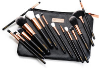 MINARA Makeup Brush Applicator Set of 15 with Premium Leather Pouch(Pack of 15)