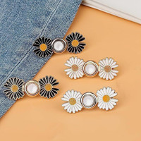 NSUSU Flower Pant Waist Tightener Adjustable Waist Buckle For Loose Jeans Button Pins Metal Buttons(Pack of 2)