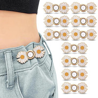 NSUSU Flower Pant Waist Tightener Adjustable Buckle For Loose Jeans Button Pins B Metal Buttons(Pack of 2)