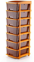 NESTWARE PLASTIC INDUSTRY 7 Xl Plastic Modular Drawer System For Home, Office, Hospital, Parlor, School Plastic Free Standing Chest of Drawers(Finish Color - brown, Door Type- Framed Sliding, DIY(Do-It-Yourself))