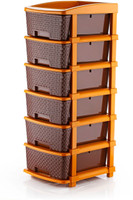 KAVIRA SUPER_6XL_BROWN Plastic Free Standing Chest of Drawers(Finish Color - Brown, Door Type- Hinged, DIY(Do-It-Yourself))