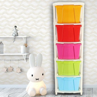 COTIT 5 Layer Plastic Modular Drawer System Large Stomo MultiPurpose chest of Drawer Organizer for Home Office Hospital Parlour and School Foldable drawers organizers Box Plastic Free Standing Chest of Drawers(Finish Color - Multicolor, DIY(Do-It-Yourself))