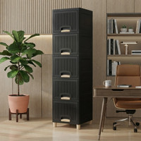 ASPPVTLTD Plastic Free Standing Chest of Drawers(Finish Color - Black, DIY(Do-It-Yourself))